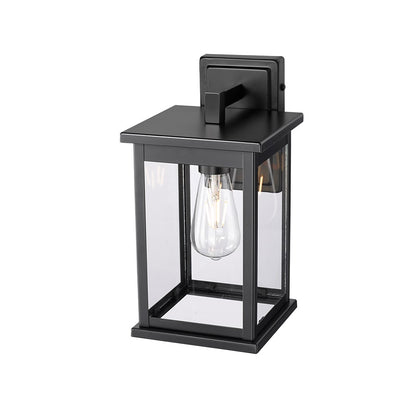 Millennium Lighting Bowton II 1Lt 12" Outdoor Sconce, Black/Clear
