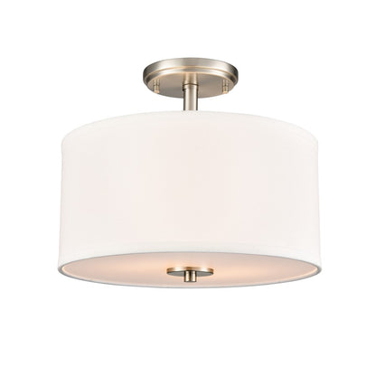 Millennium Lighting Guyten 2Lt 13" Semi-Flush Mount, Nickel/White - 41102-BN