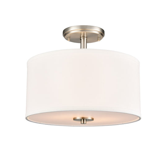 Millennium Lighting Guyten 2Lt 13" Semi-Flush Mount, Nickel/White - 41102-BN