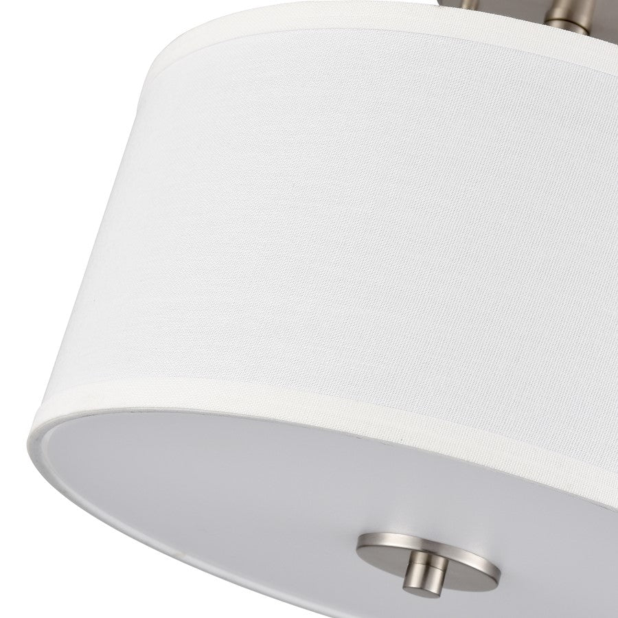 Millennium Lighting Guyten 2Lt 13" Semi-Flush Mount, Nickel/White