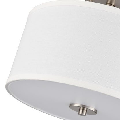 Millennium Lighting Guyten 2Lt 13" Semi-Flush Mount, Nickel/White