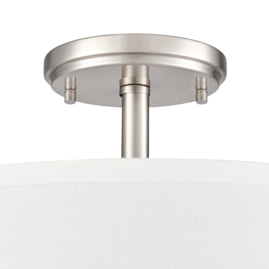 Millennium Lighting Guyten 2Lt 13" Semi-Flush Mount, Nickel/White