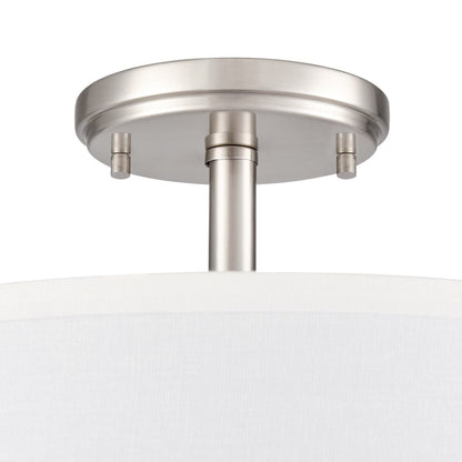 Millennium Lighting Guyten 2Lt 13" Semi-Flush Mount, Nickel/White