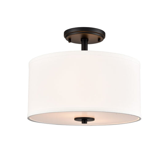Millennium Lighting Guyten 2Lt 13" Semi-Flush Mount, Black/White - 41102-MB