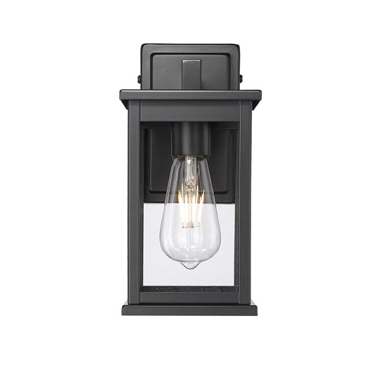 Millennium Lighting Bowton II 1Lt 13" Outdoor Sconce, Black/Clear - 4112-PBK