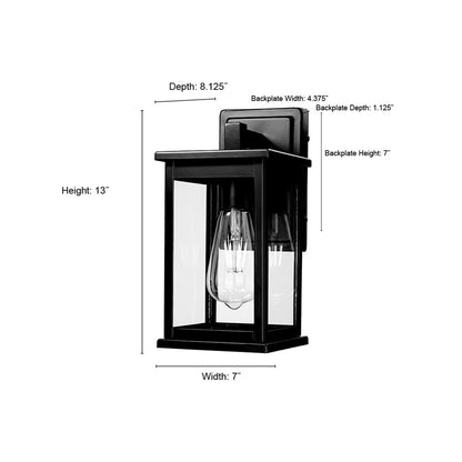 Millennium Lighting Bowton II 1Lt 13" Outdoor Sconce, Black/Clear