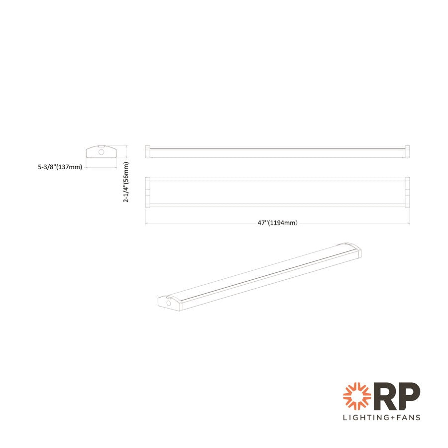 RP Lighting Linear 4' Wrap LED Light, White/MS/EM