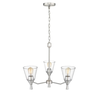 Millennium Lighting Artini 3Lt Chandelier, Brushed Nickel - 412003-BN