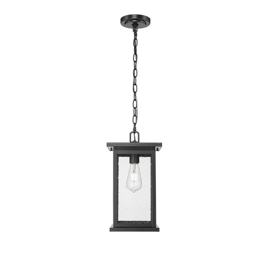 Millennium Lighting Bowton 1Lt Outdoor Hanging Lantern, Black/Clear - 4125-PBK