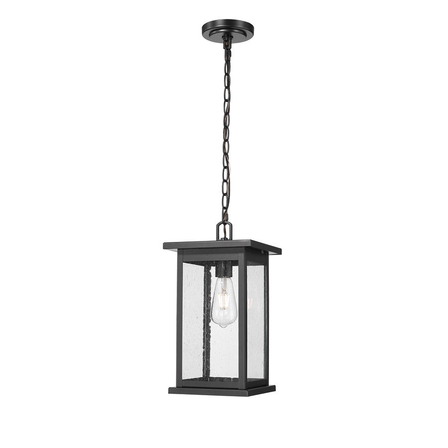 Millennium Lighting Bowton 1Lt Outdoor Hanging Lantern, Black/Clear
