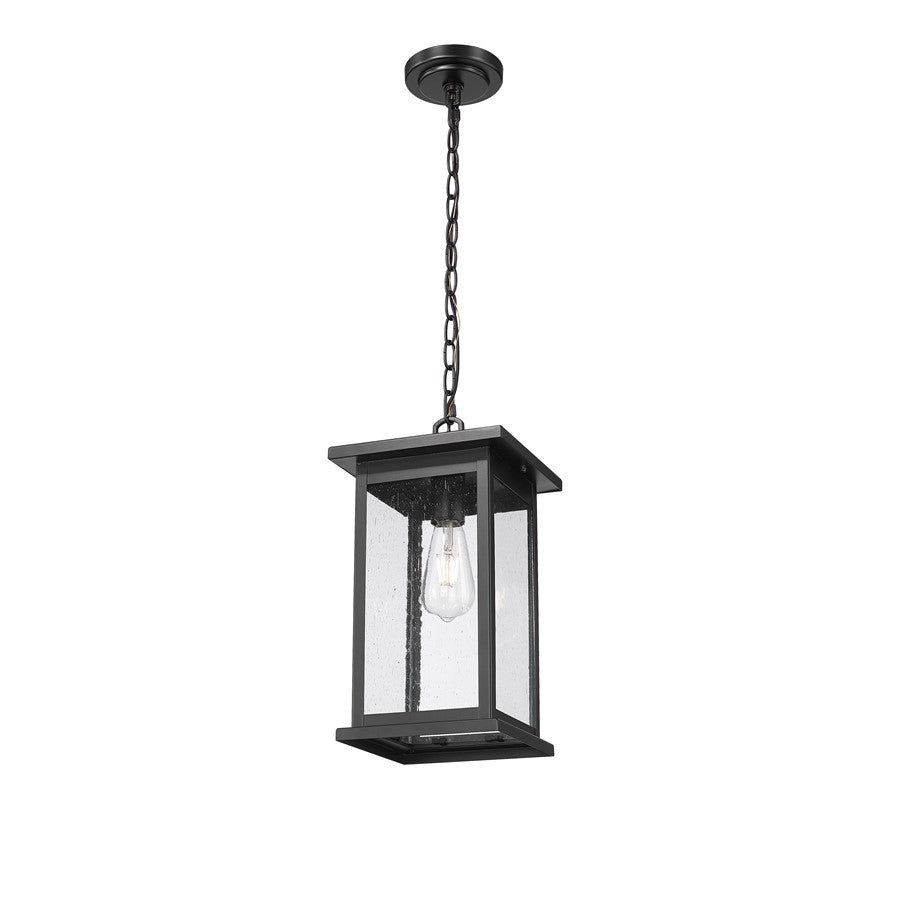 Millennium Lighting Bowton 1Lt Outdoor Hanging Lantern, Black/Clear