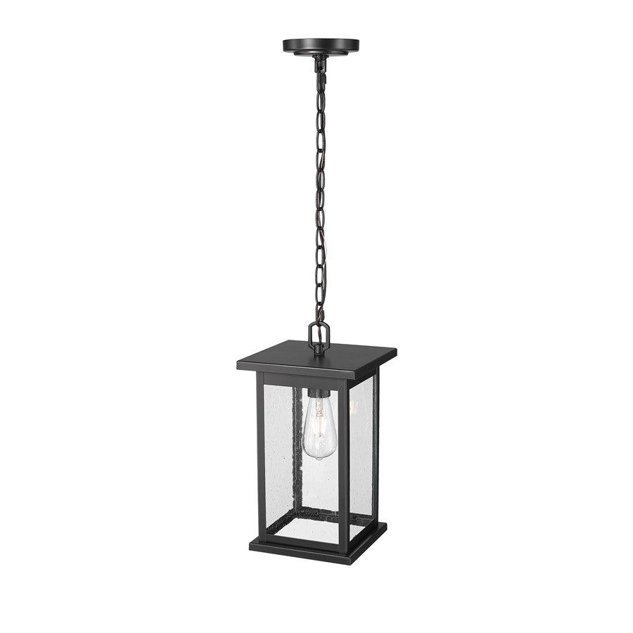 Millennium Lighting Bowton 1Lt Outdoor Hanging Lantern, Black/Clear