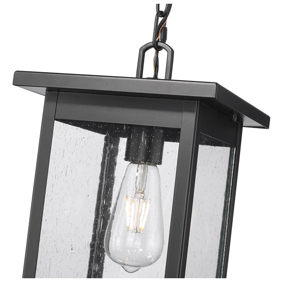 Millennium Lighting Bowton 1Lt Outdoor Hanging Lantern, Black/Clear