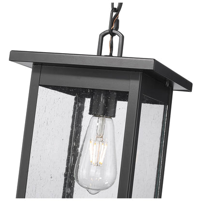 Millennium Lighting Bowton 1Lt Outdoor Hanging Lantern, Black/Clear