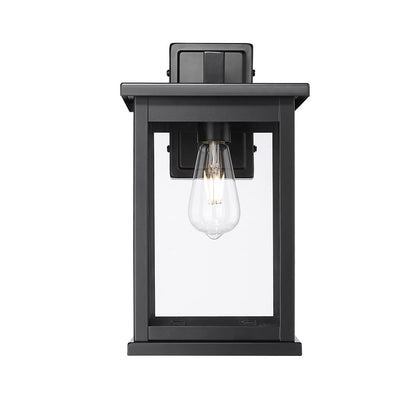 Millennium Lighting Bowton II 1Lt 15" Outdoor Sconce, Black/Clear - 4126-PBK