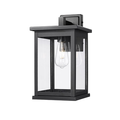 Millennium Lighting Bowton II 1Lt 15" Outdoor Sconce, Black/Clear