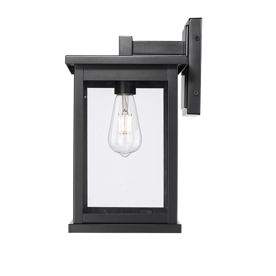 Millennium Lighting Bowton II 1Lt 15" Outdoor Sconce, Black/Clear
