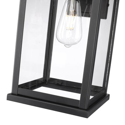 Millennium Lighting Bowton II 1Lt 15" Outdoor Sconce, Black/Clear