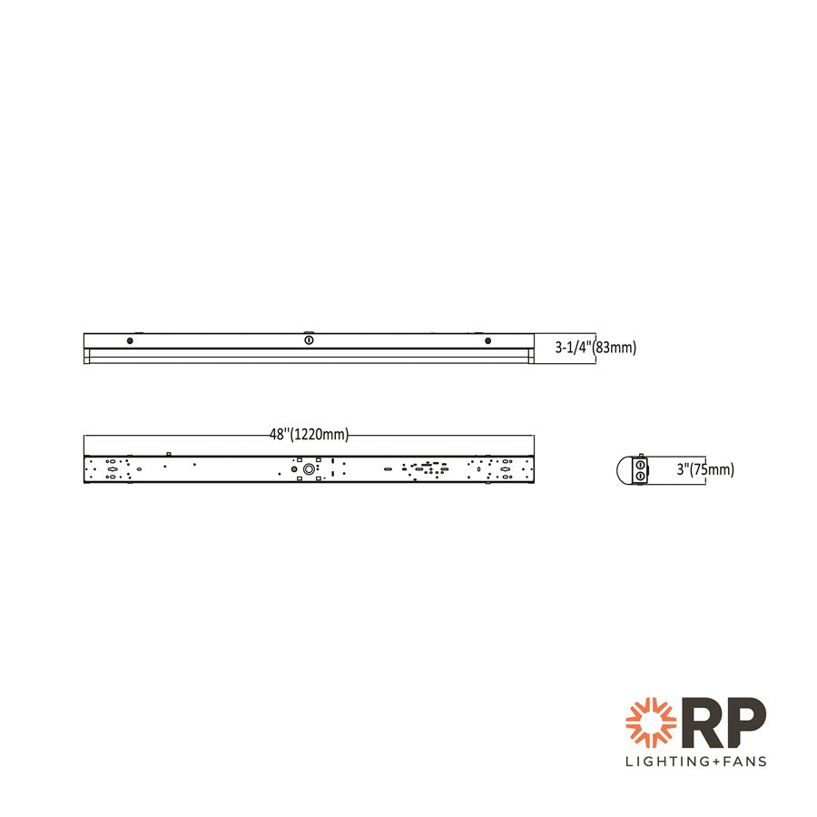 RP Lighting Linear 4' Strip LED Light, White/EM