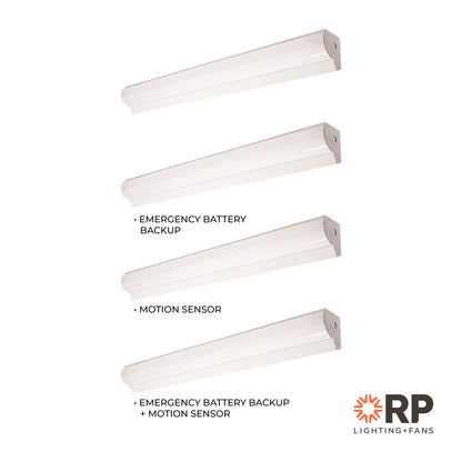 RP Lighting Linear 4' Stairwell LED Light, White/MS