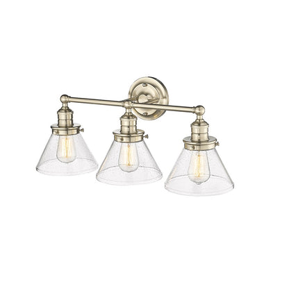Millennium Lighting Eyden 3 Light Bathroom Vanity Light, Modern Gold