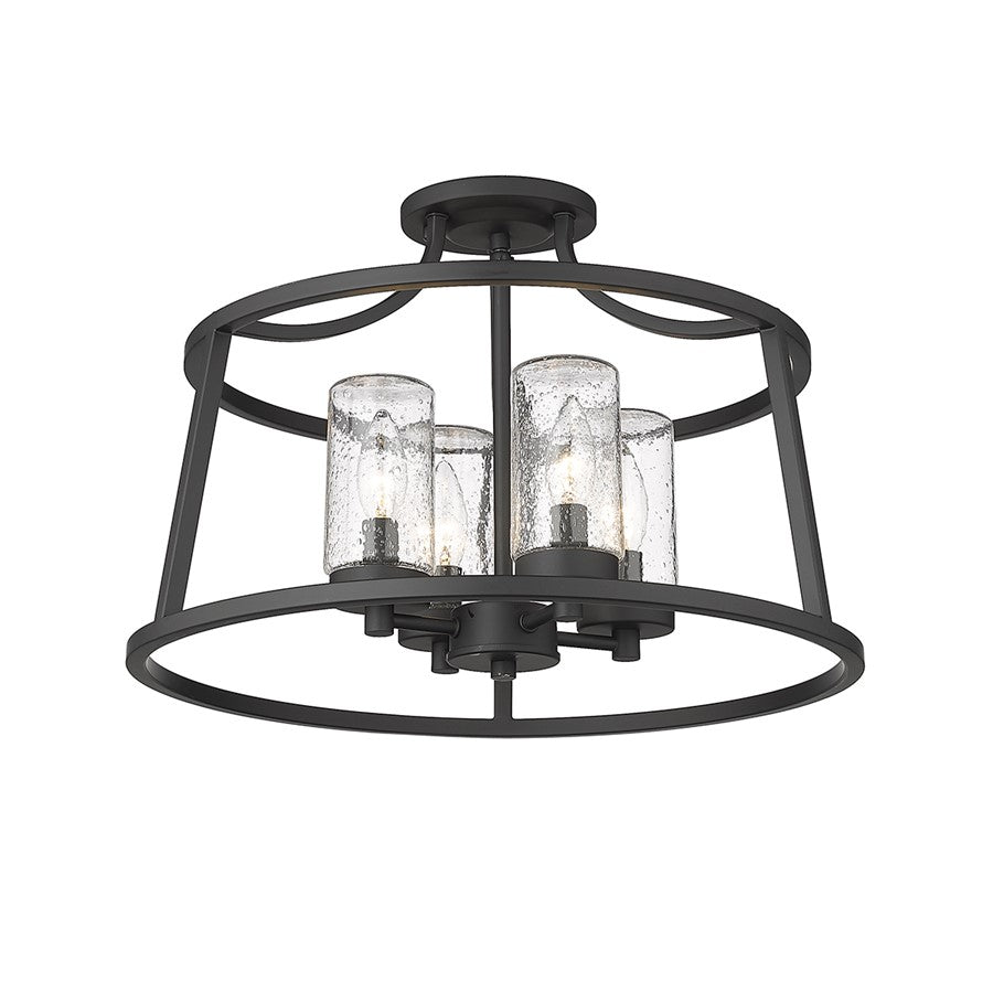 Millennium Lighting Errol 4Lt Semi-Flush Mount, Black - 4184-MB