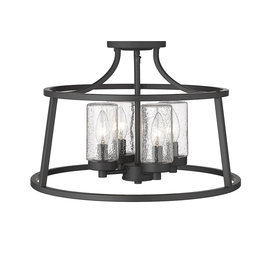Millennium Lighting Errol 4Lt Semi-Flush Mount, Black