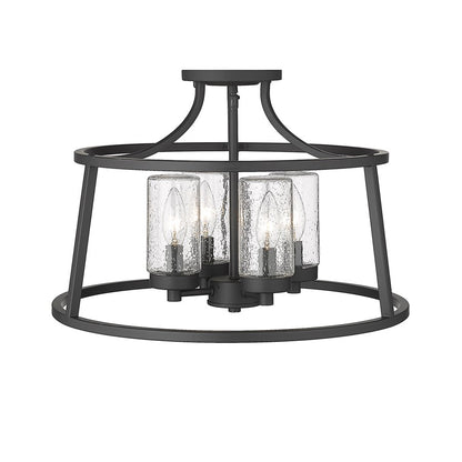 Millennium Lighting Errol 4Lt Semi-Flush Mount, Black