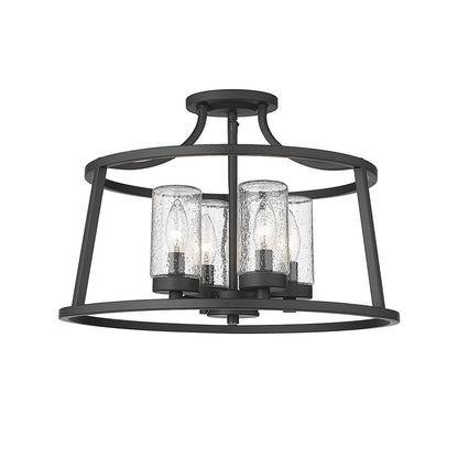Millennium Lighting Errol 4Lt Semi-Flush Mount, Black