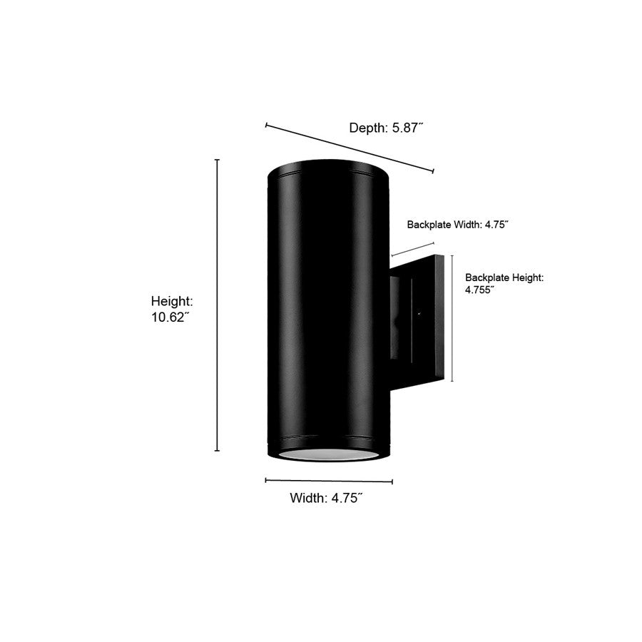 Millennium Vegas 1Lt 11" Outdoor Wall Sconce/Round, Black/Frosted