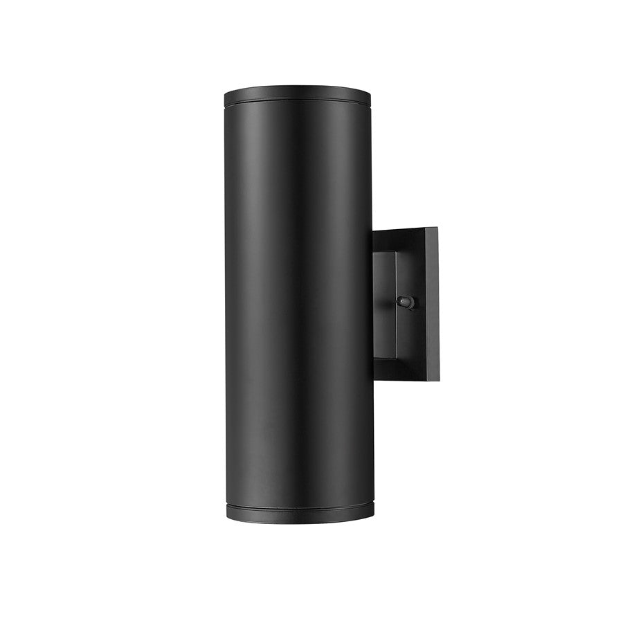 Millennium Vegas 2Lt 13" Outdoor Wall Sconce/Round, Black/Frosted
