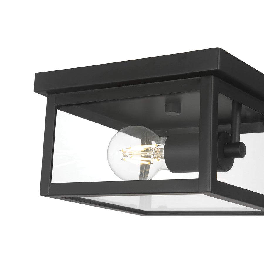 Millennium Lighting Evanton 1Lt Outdoor Flush Mount, Coated Black