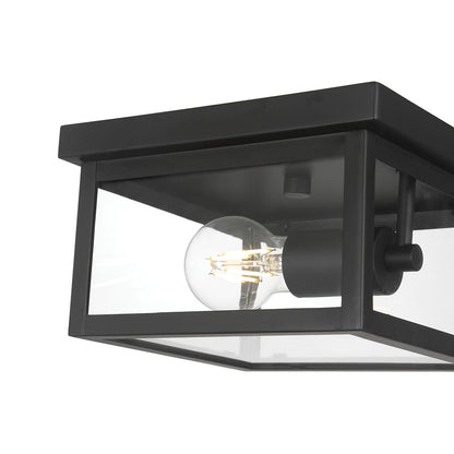 Millennium Lighting Evanton 1Lt Outdoor Flush Mount, Coated Black