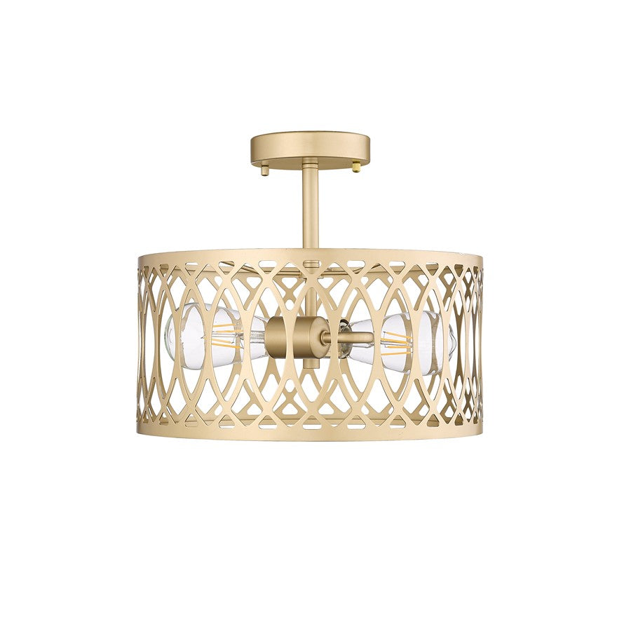 Millennium Lighting Arelyn 1Lt Semi-Flush Mount, Painted Modern Gold - 4212-PMG