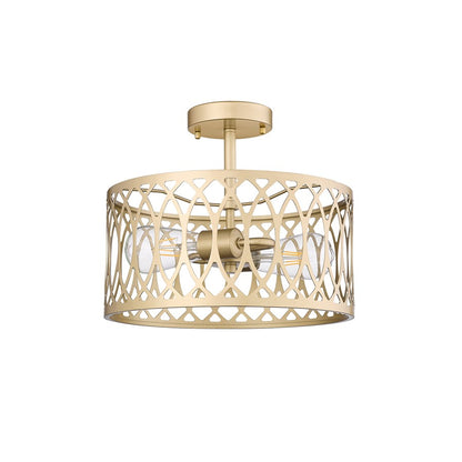 Millennium Lighting Arelyn 1Lt Semi-Flush Mount, Painted Modern Gold