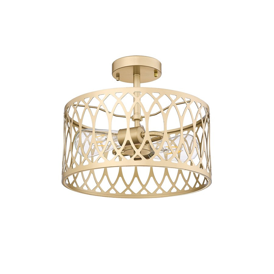 Millennium Lighting Arelyn 1Lt Semi-Flush Mount, Painted Modern Gold