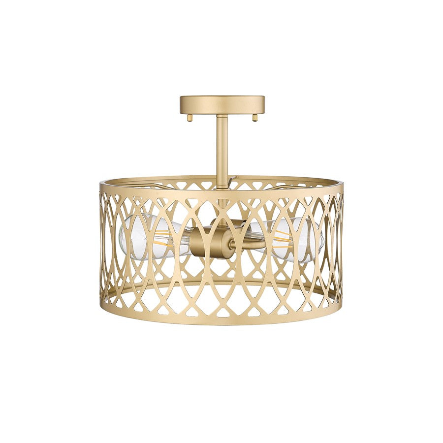 Millennium Lighting Arelyn 1Lt Semi-Flush Mount, Painted Modern Gold