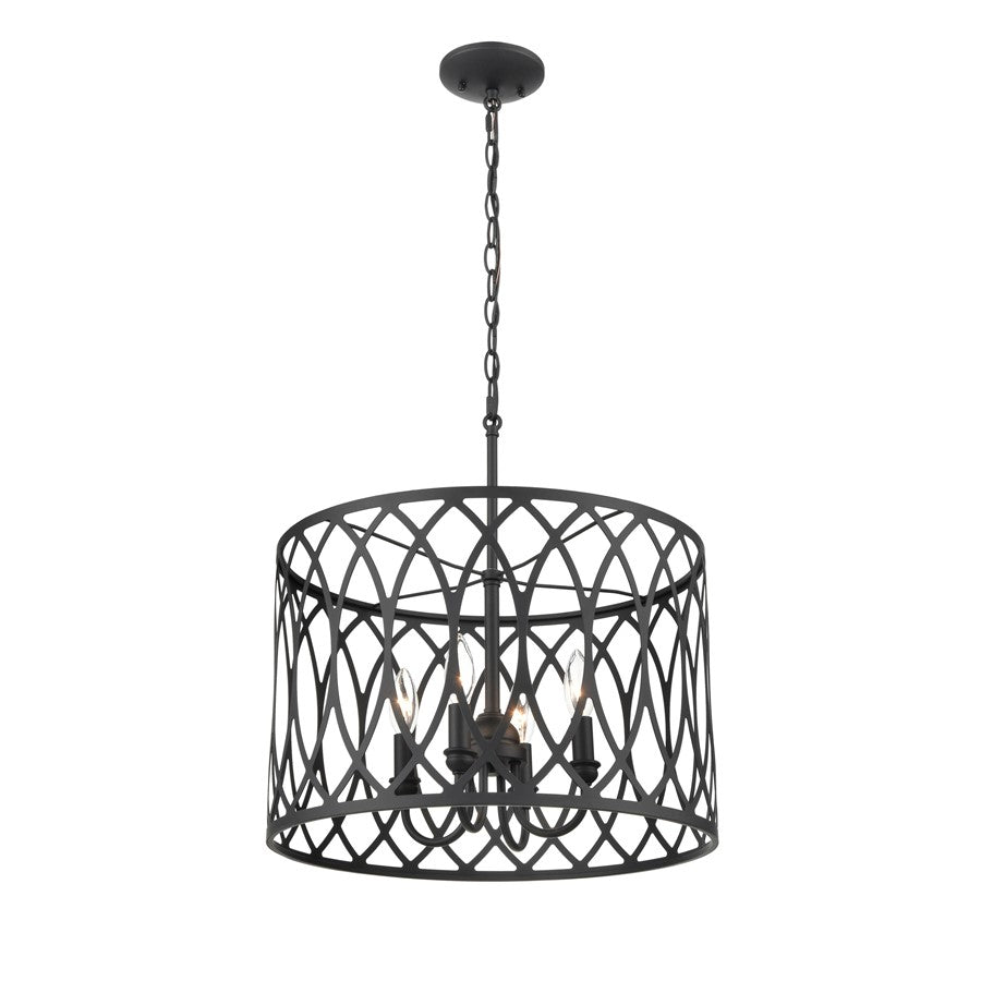 Millennium Lighting Arelyn 4Lt Pendant, Black