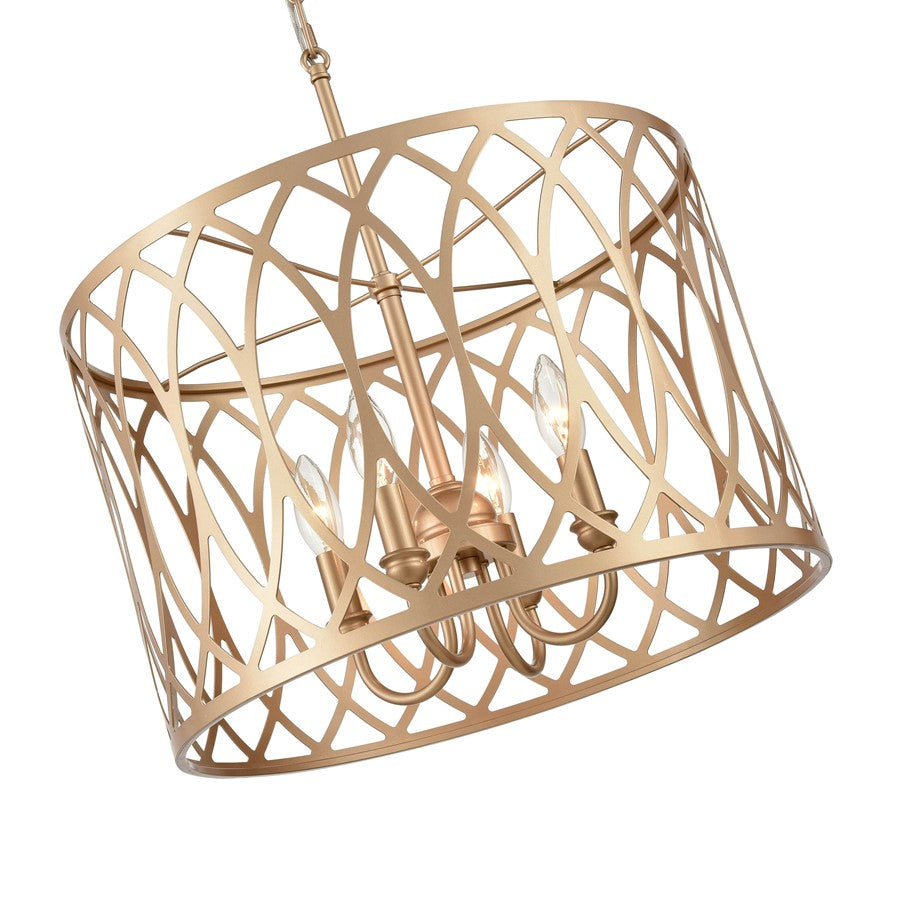 Millennium Lighting Arelyn 4Lt Pendant, Painted Modern Gold