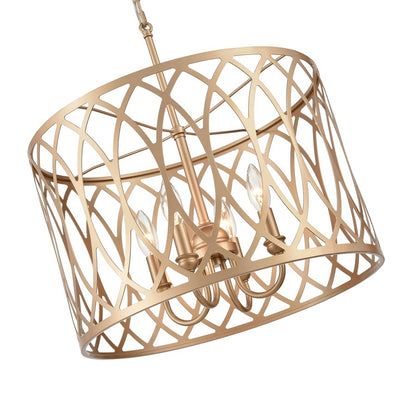 Millennium Lighting Arelyn 4Lt Pendant, Painted Modern Gold