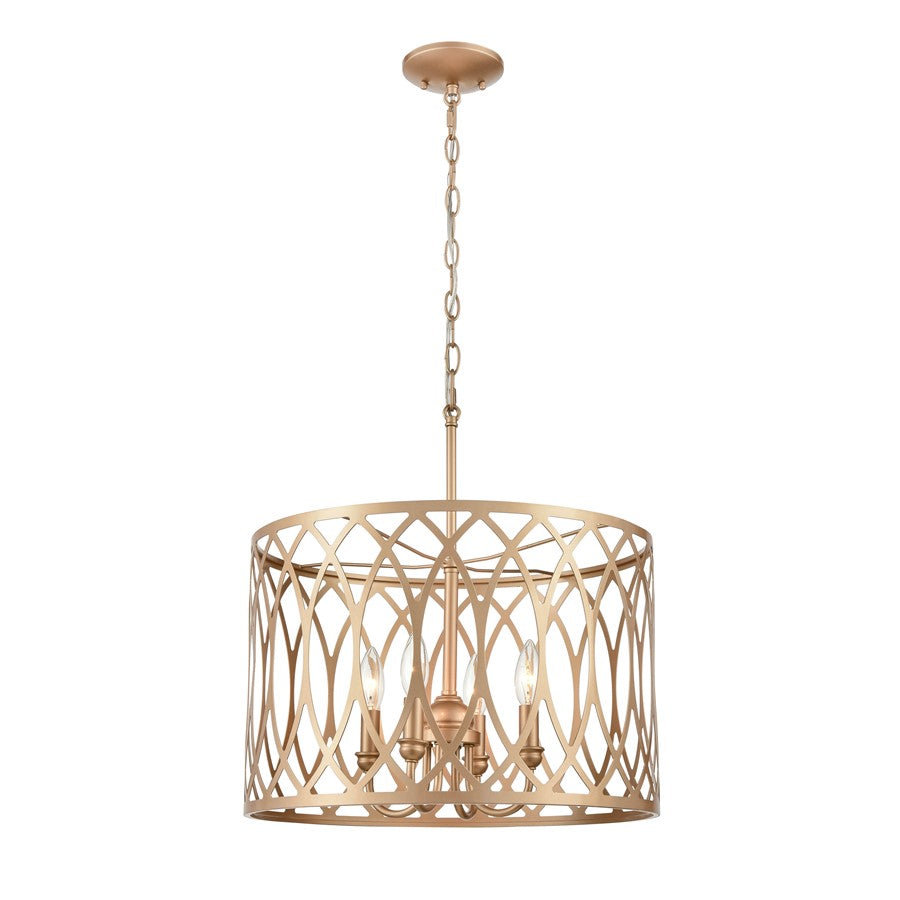 Millennium Lighting Arelyn 4Lt Pendant, Painted Modern Gold