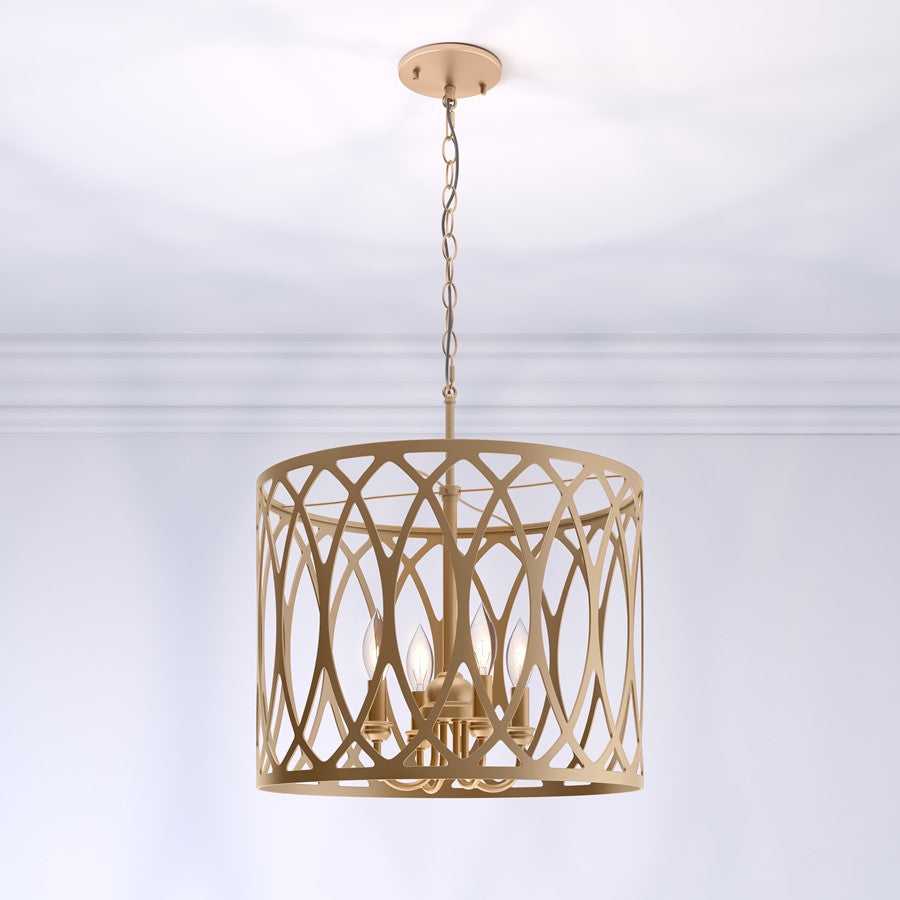 Millennium Lighting Arelyn 4Lt Pendant, Painted Modern Gold