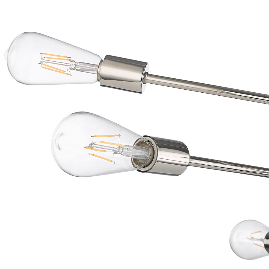 Millennium Lighting Decco 6 Light Chandelier, Polished Nickel