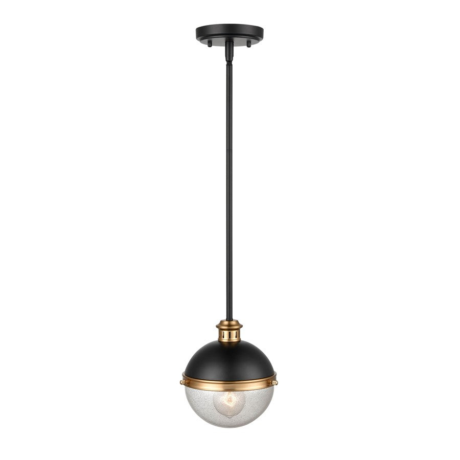 Millennium Lighting Ellmira 1Lt Pendant, Black/Aged Brass