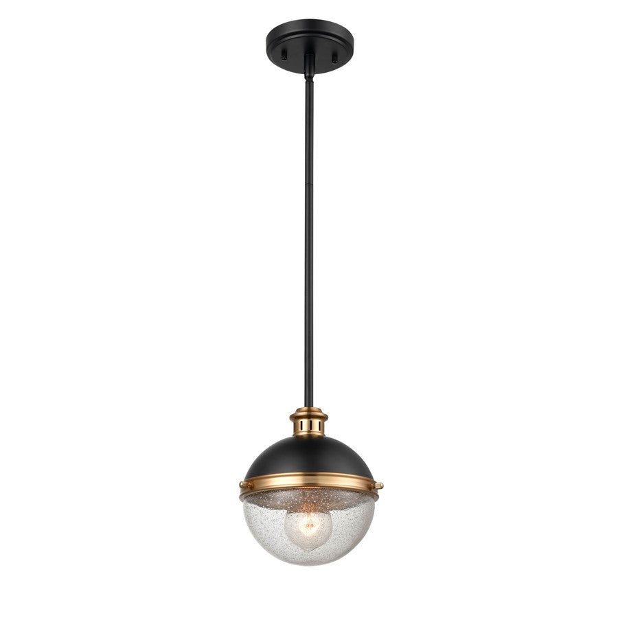 Millennium Lighting Ellmira 1Lt Pendant, Black/Aged Brass
