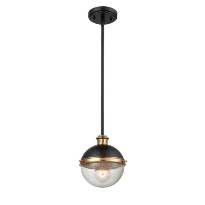 Millennium Lighting Ellmira 1Lt Pendant, Black/Aged Brass
