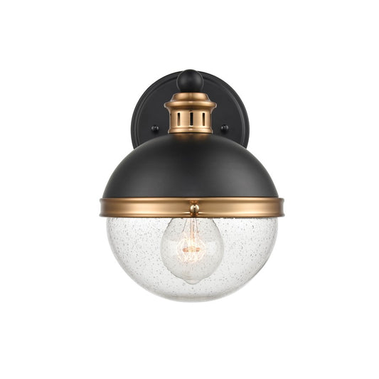 Millennium Ellmira 1Lt Wall Sconce, Black/Aged Brass - 4251-MB-AB