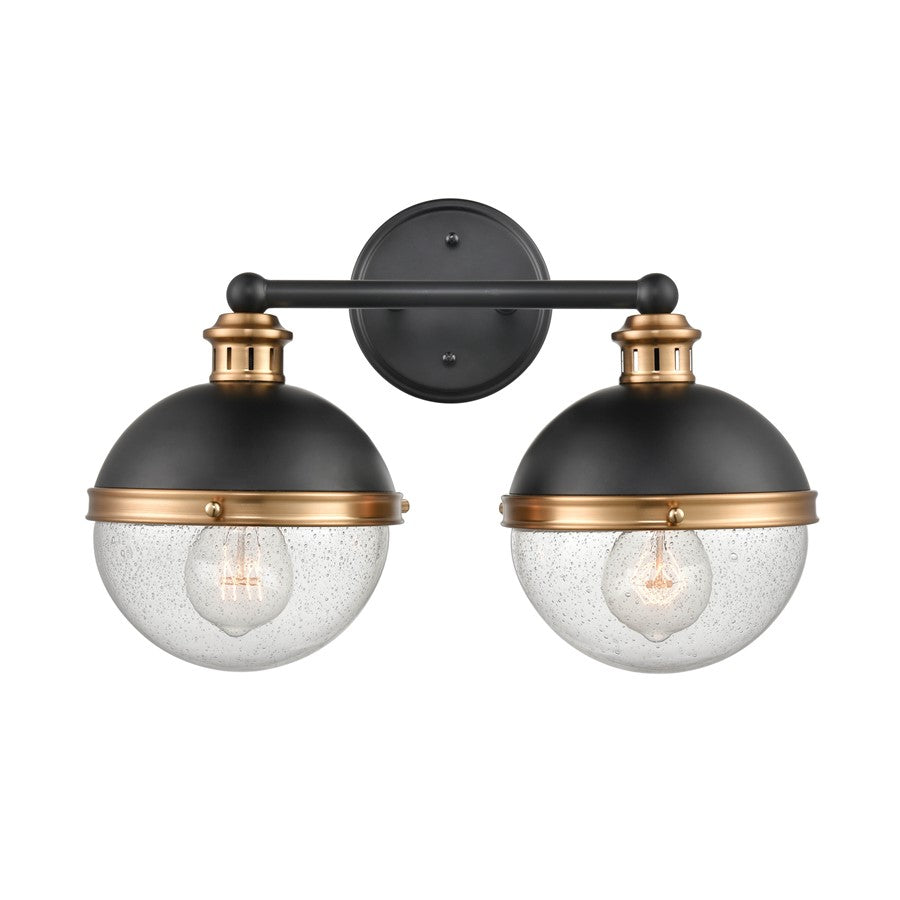 Millennium Lighting Ellmira 2Lt Vanity, Black/Aged Brass - 4252-MB-AB
