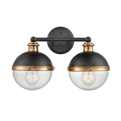 Millennium Lighting Ellmira 2Lt Vanity, Black/Aged Brass - 4252-MB-AB