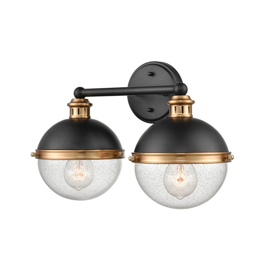 Millennium Lighting Ellmira 2Lt Vanity, Black/Aged Brass